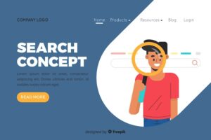 Illustration for landing page with search concept
