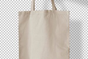 Isolated white holded tote bag