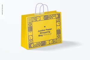 Jumbo paper shopping bag mockup