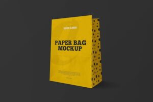 Kraft paper bag mockup