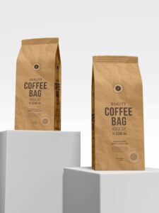 Kraft paper coffee bag branding mockup