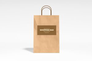 Kraft paper shopping bag branding mockup