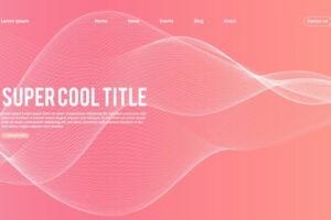 Landing page abstract design. template for website or app. colorful abstract minimal wave.