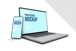 Laptop and smartphone device mockup