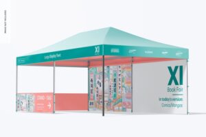 Large display tent mockup, right view