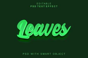 Leaves 3d text effect