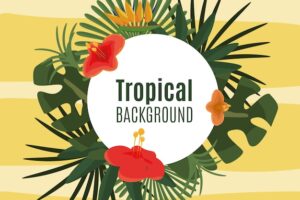 Lovely tropical background with flat design