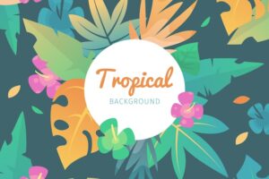 Lovely tropical background with flat design