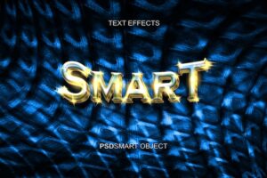 Luxury smart gold 3d text style mockup