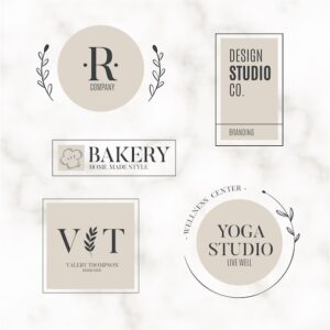Marble background minimal logo collection