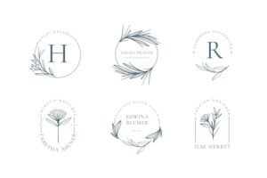 Minimalist floral logo collection