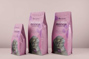 Mock-up of cat food bags