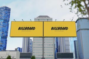 Mockup of rectangular billboard psd