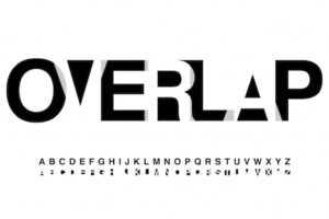 Modern alphabet font overlap style