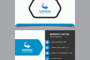 Modern white and blue business card