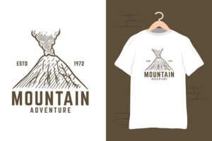 Mountain adventure tshirt design illustration