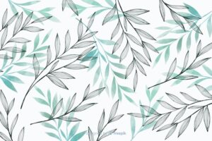 Nature background with gray and blue leaves