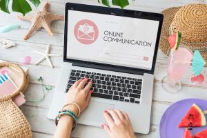 Online communication webpage envelop mail concept