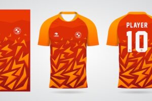 Orange sports soccer jersey template