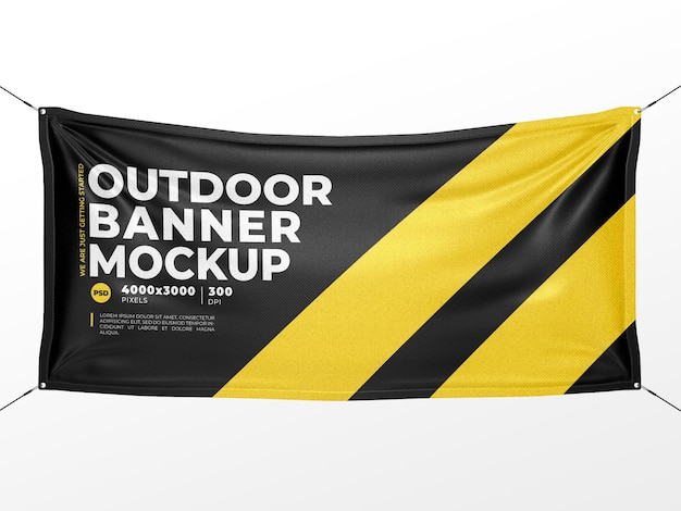 Outdoor textile banner mockup