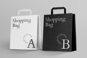 Paper shopping bag mockup design