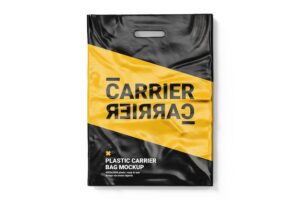 Plastic carrier bag mockup template