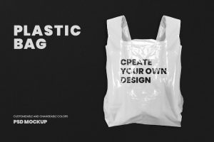 Plastic grocery bag mockup psd
