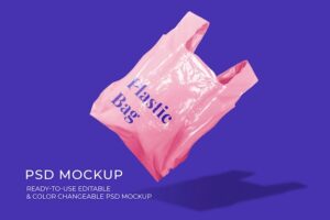 Plastic grocery bag mockup psd