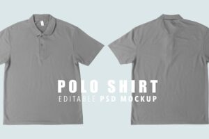 Polo shirts mockup psd, template for your design.