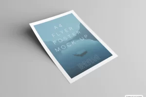 Poster mockup isolated on grey