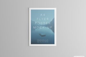 Poster mockup isolated on grey