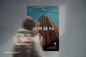 Posters mockup with shadow overlay