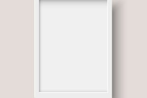 Realistic vertical blank picture frame
