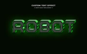 Robot futuristic 3d text style effect