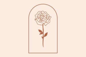 Romantic rose sticker vector illustration