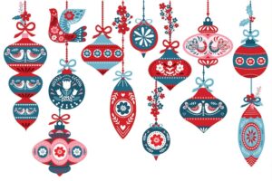 Scandinavian christmas ornament elements
