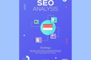Seo strategy flyer template illustrated