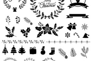 Set of christmas design elements vector