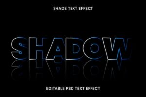 Shadow text effect psd editable template