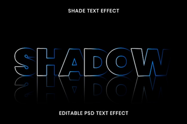 Shadow text effect psd editable template