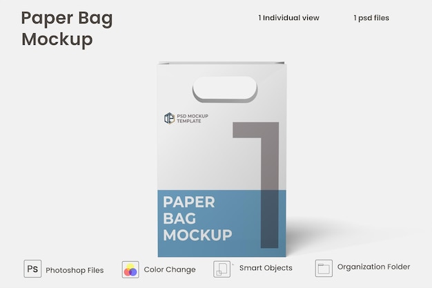 Shopping paper bag mockup premium psd