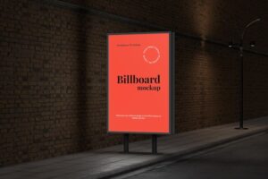 Street advertisement vertical billboard mockup