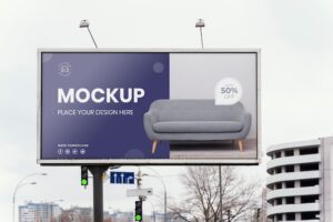 Street billboard display mock-up