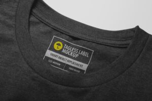 T-shirt neck tagless label mockup isolated