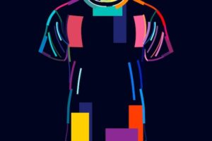 Tshirt mockup mens short sleeved tshirt vector template front view abstract colorful drawing