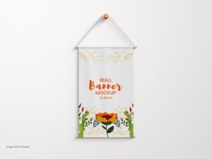 Vertical hanging wall banner mockup