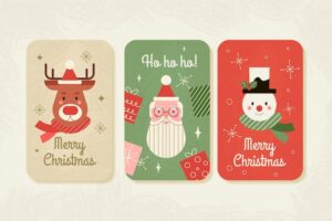 Vintage christmas cards concept