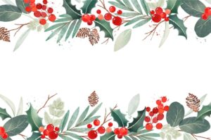 Watercolor christmas floral background