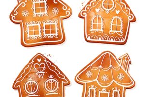 Watercolor gingerbread houses collection