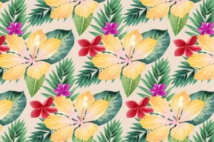 Watercolor hawaiian shirt pattern design